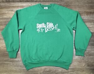 Vintage Lee South Side Irish Sweatshirt Mens XL Green Made USA 90s Crewneck